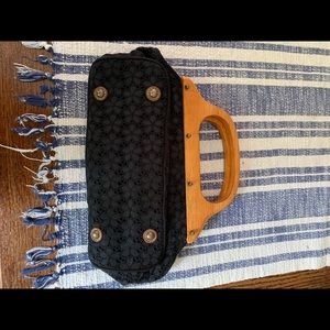 J Crew wooden handle purse